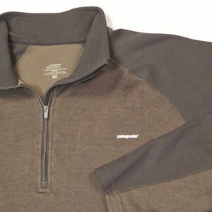 Patagonia Capilene Performance Baselayer Mens XL Brown 1/4 Zip Pullover Shirt